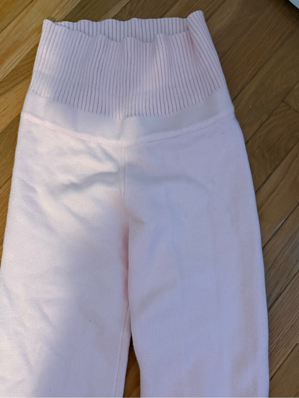 Edikted Pale Pink Cropped Ribbed Fold Over Set - Picture 2 of 6